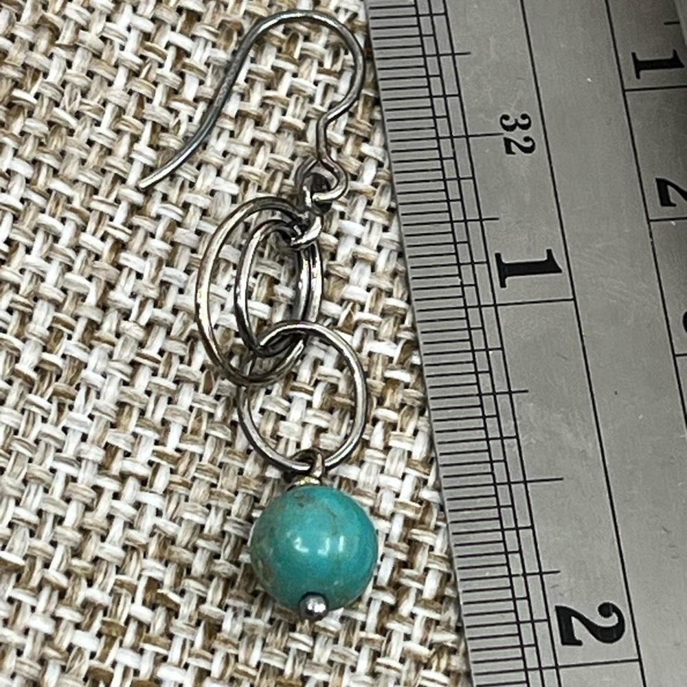 Vintage Whitney Kelly Sterling Silver Earrings with Turquoise Beads - Picture 5 of 16